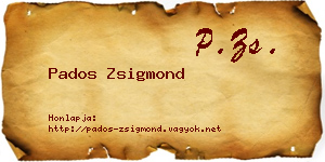 Pados Zsigmond névjegykártya